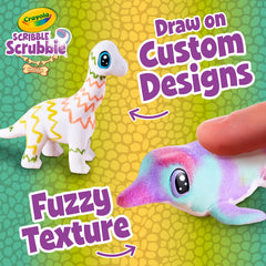 Crayola Scribble Scrubbie four dinosaur pets ready for coloring and washable fun.