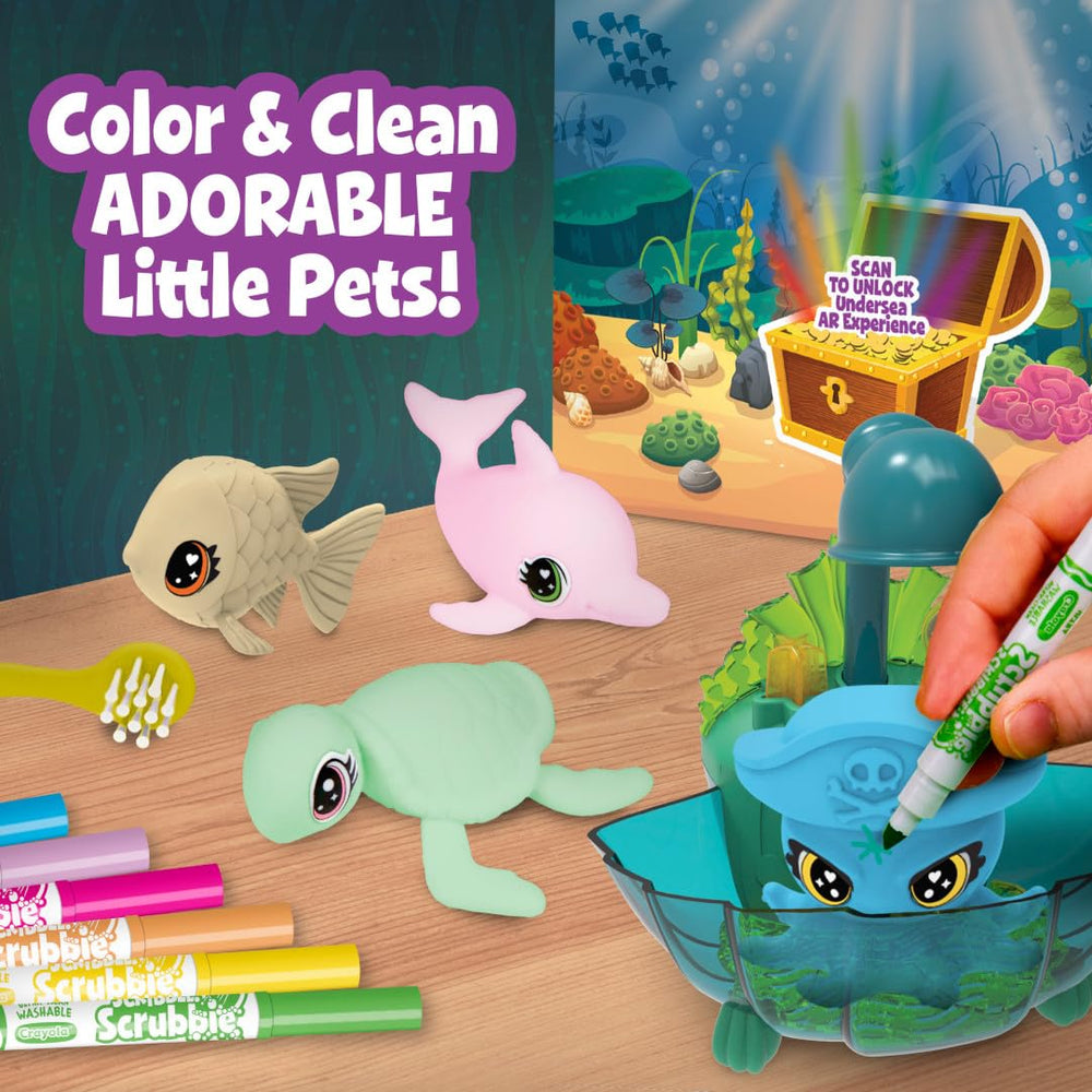 Crayola Scribble Scrubbie Glow Lagoon markers shown for color play
