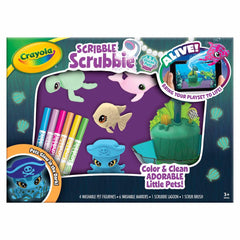 Crayola Scribble Scrubbie Glow Lagoon Polo glow sea pet ready to color and wash