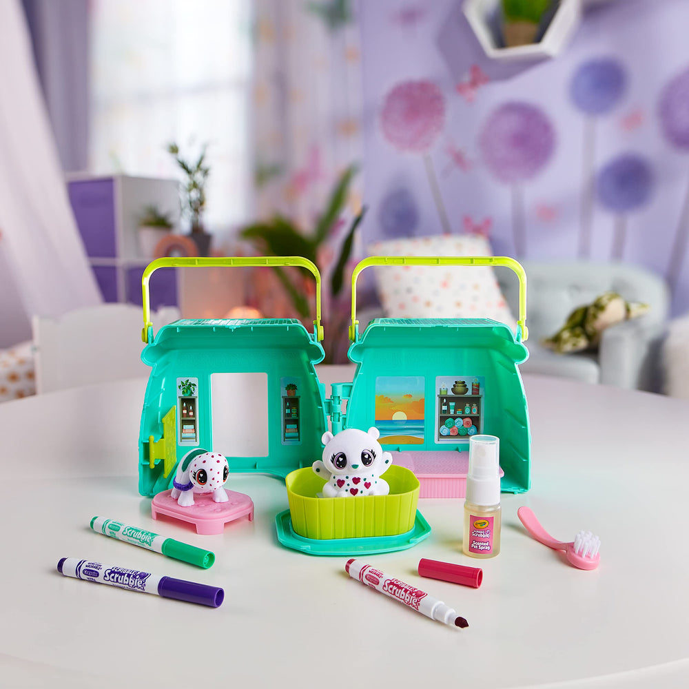 Crayola Scribble Scrubbie Pets blue pet figure ready for color customization and wash.