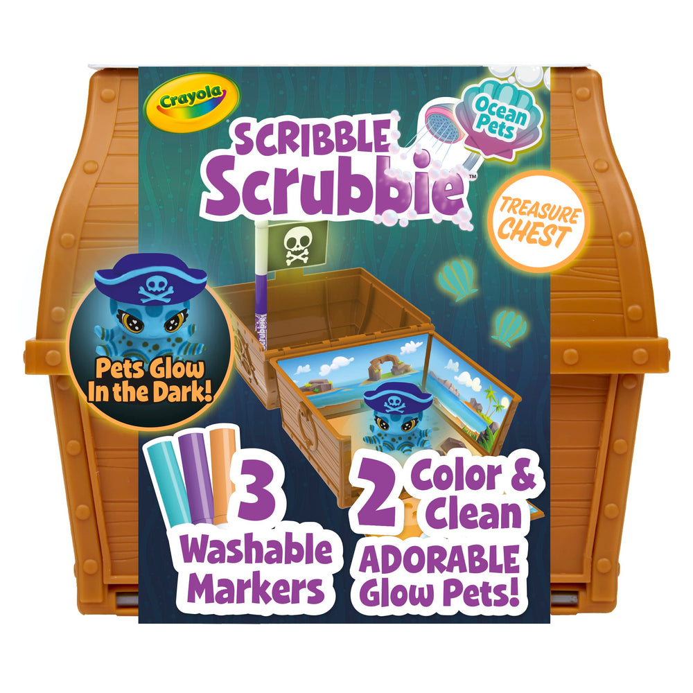 Crayola Scribble Scrubbie Glow Ocean Chest Habitat for storing and washing sea friends after play