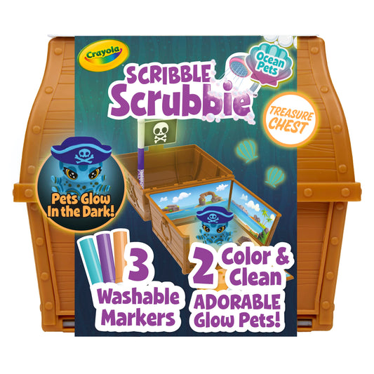 Crayola Scribble Scrubbie Glow Ocean Chest Habitat for storing and washing sea friends after play