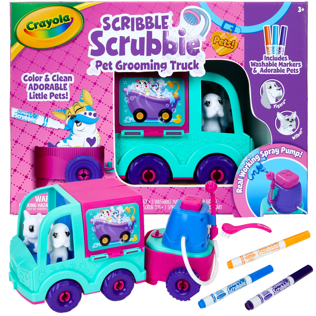 Crayola Scribble Scrubbie Pets Grooming Truck for on-the-go coloring and care.