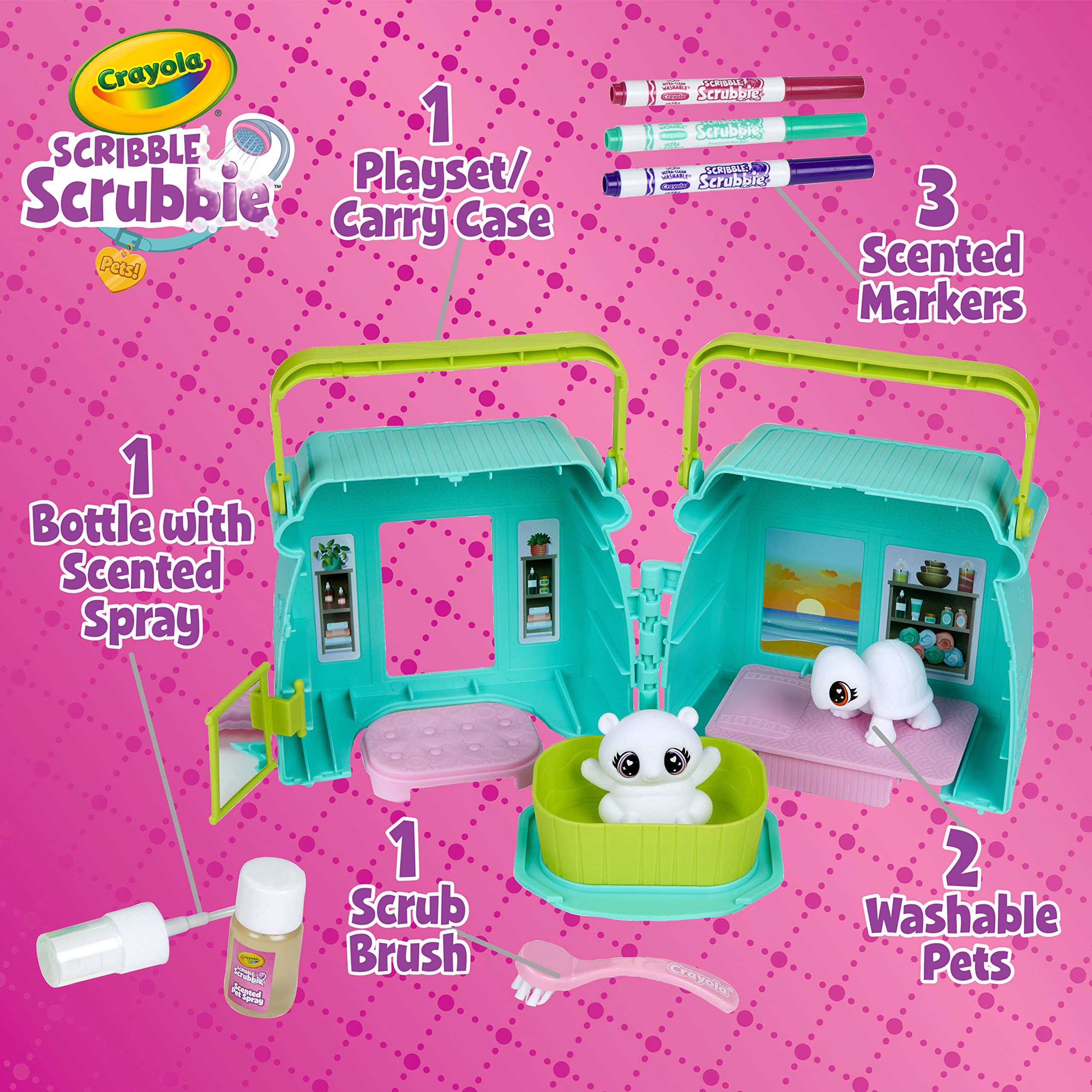 Crayola Scribble Scrubbie Pets orange marker for scented coloring sessions.