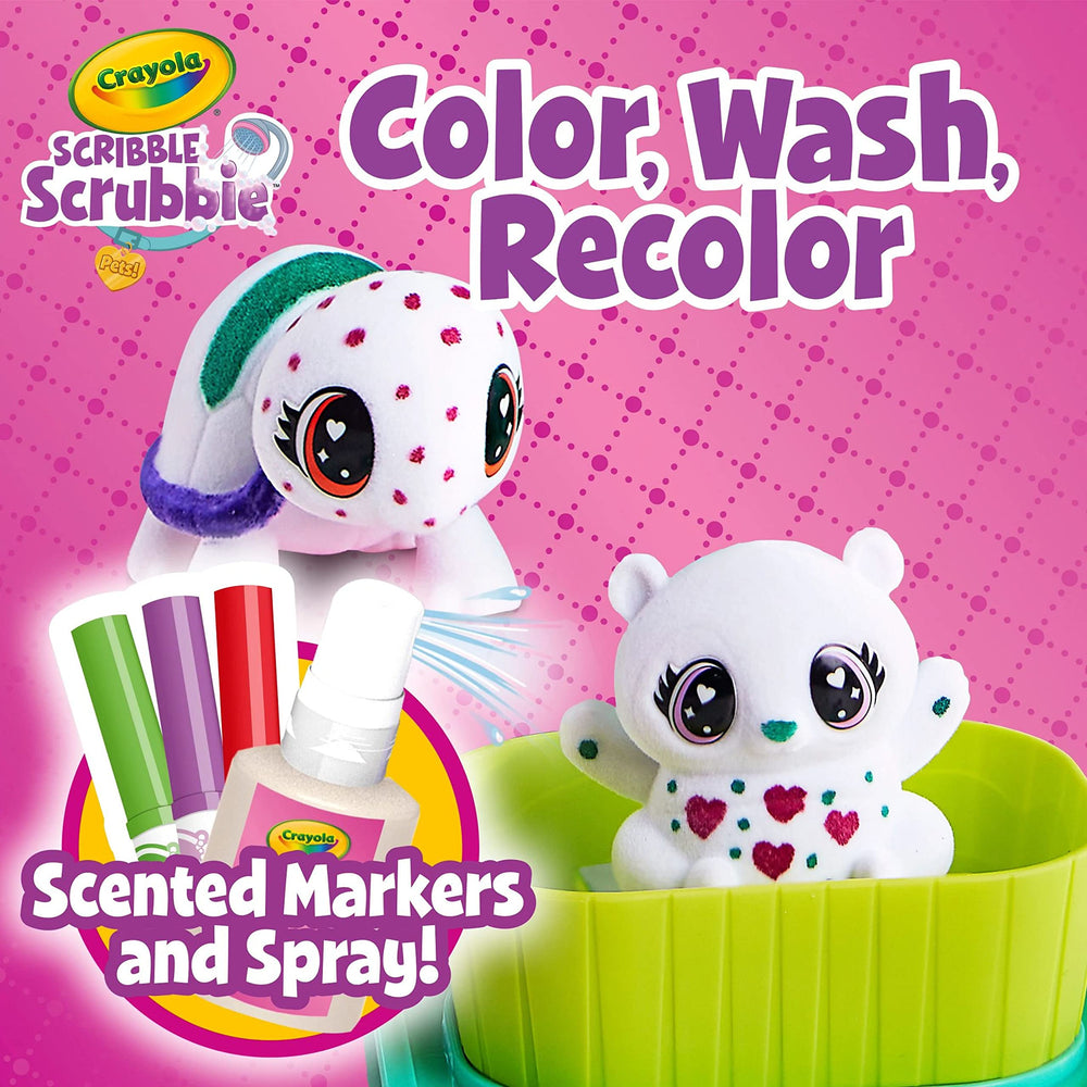 Crayola Scribble Scrubbie Pets pink pet figure for scented spa fun.