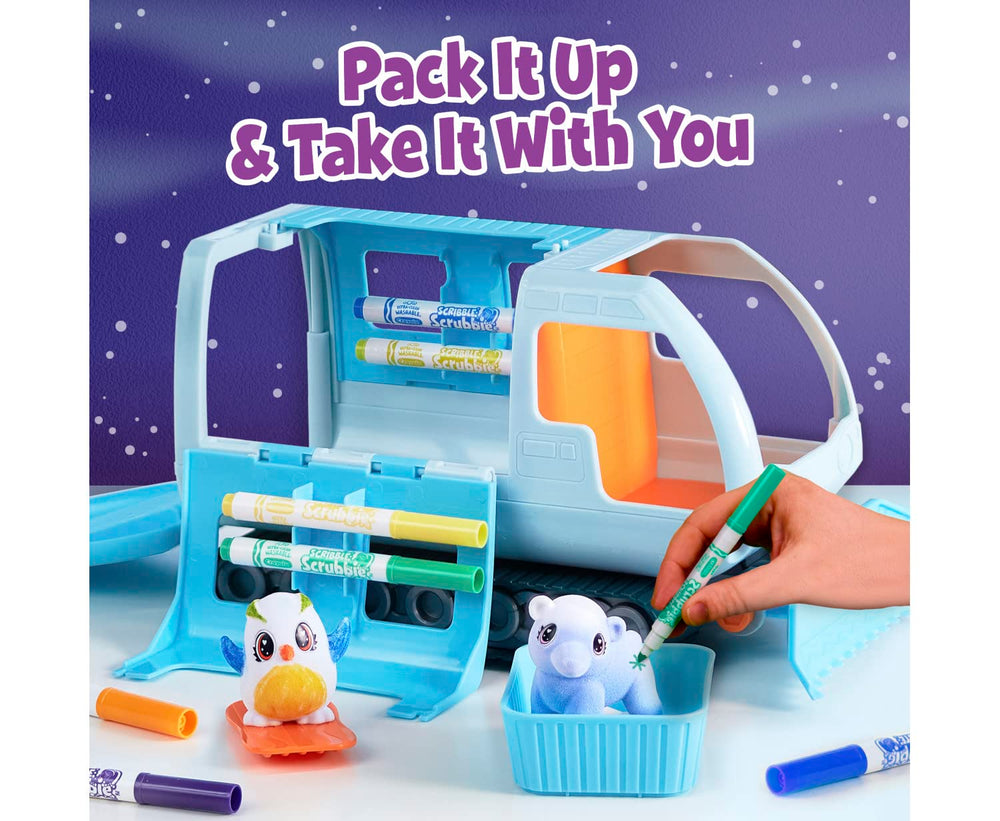 Crayola Scribble Scrubbie Pets six markers for vibrant customization.