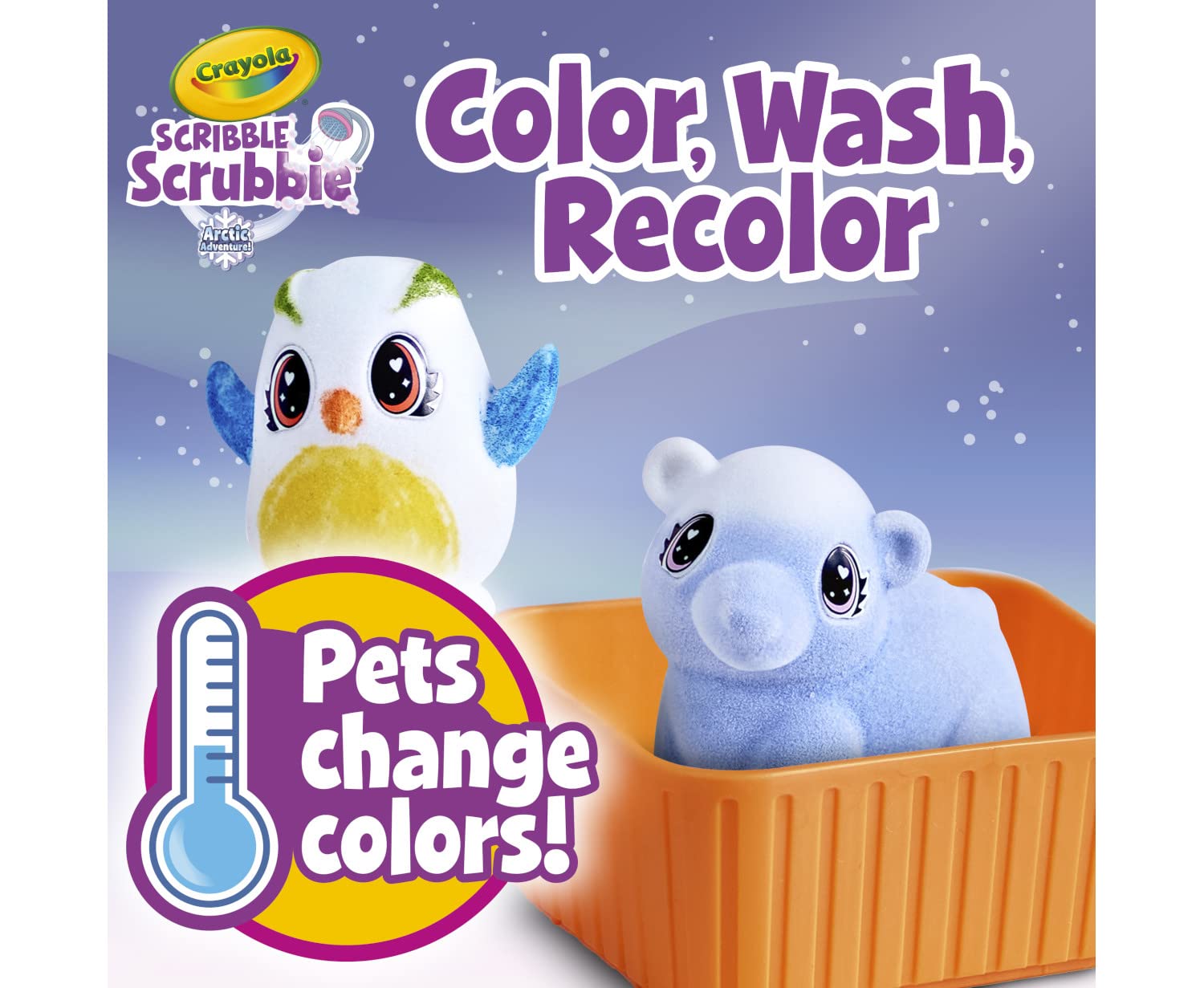 Crayola Scribble Scrubbie Pets snowboards for Arctic adventures.
