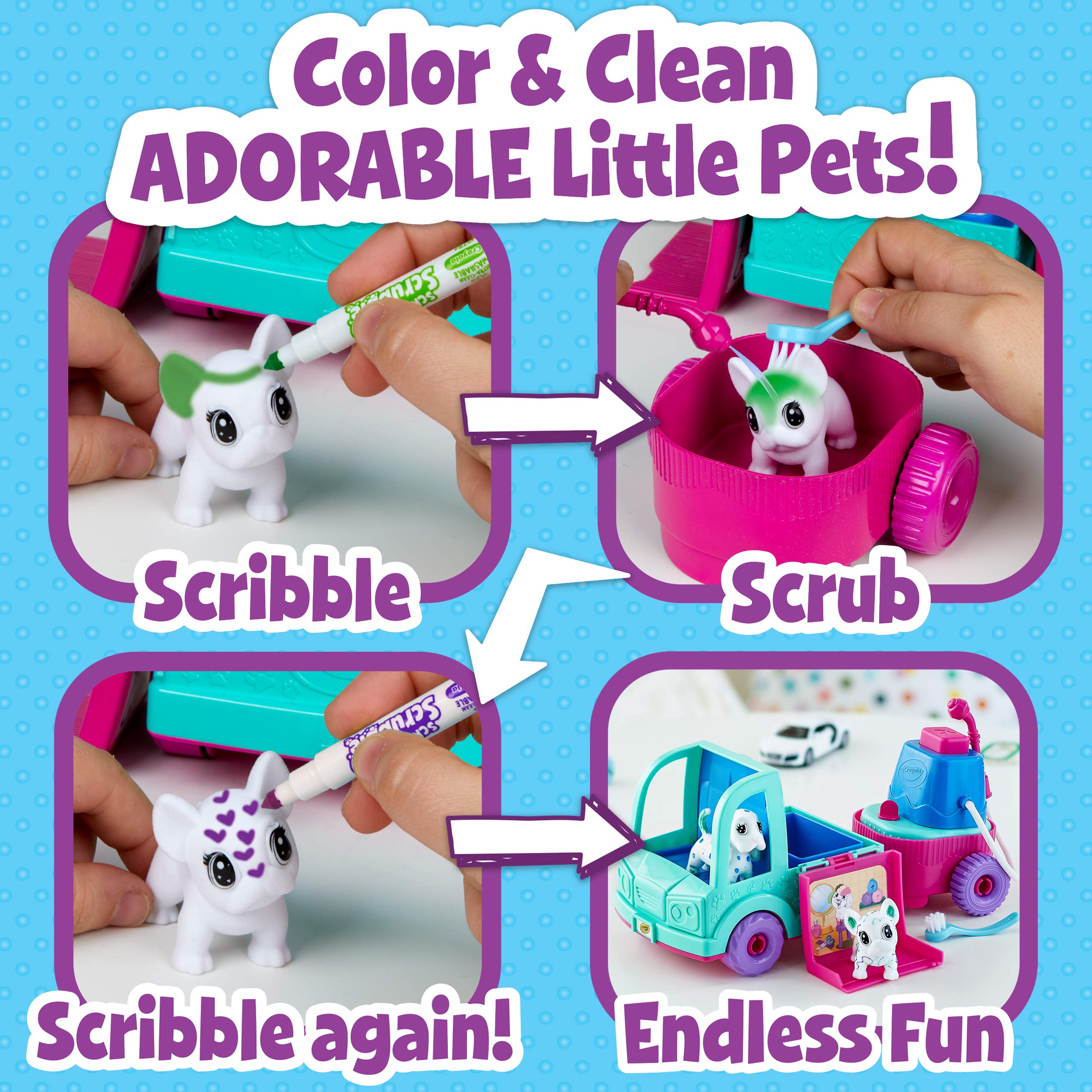 Crayola Scribble Scrubbie Pets spray pump for quick color accents during playtime.