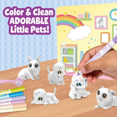 Scribble Scrubbie Pets in the tub area, showcasing wash-and-recolor play.