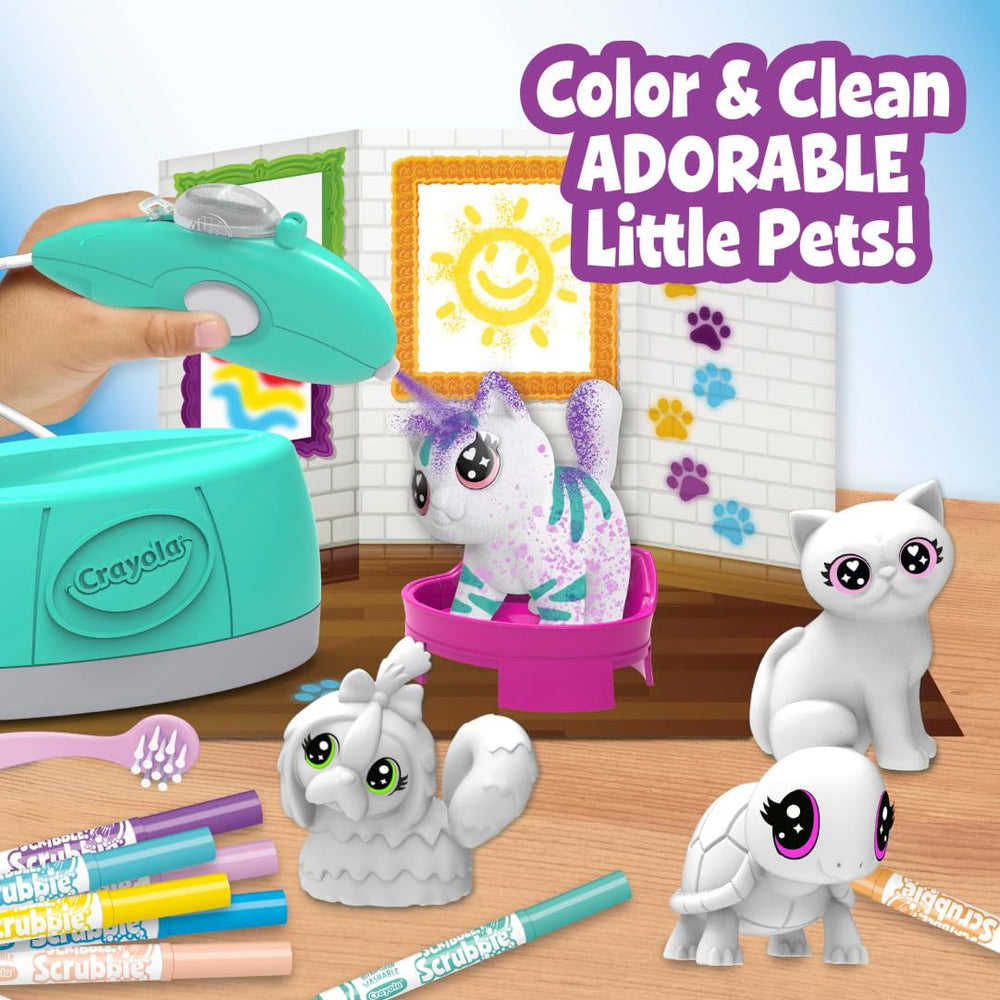 Crayola Scribble Scrubbie play mat protects surfaces during decorating.