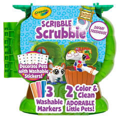 Crayola Scribble Scrubbie storage tub keeps supplies organized after play.