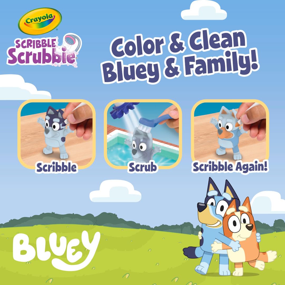 Crayola Scribble Scrubbies Bluey Poolside Playset scenic backdrop sparks imaginative storytelling