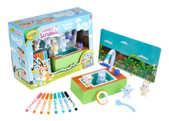 Crayola Scribble Scrubbies Bluey Poolside Playset washable art tools invite quick color rewashes