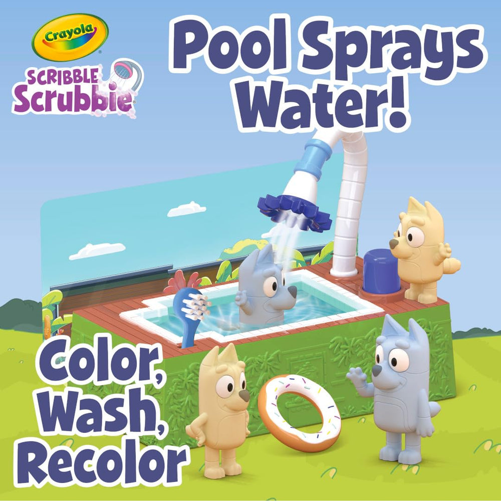 Crayola Scribble Scrubbies Bluey Poolside Playset eight washable markers for vibrant color options