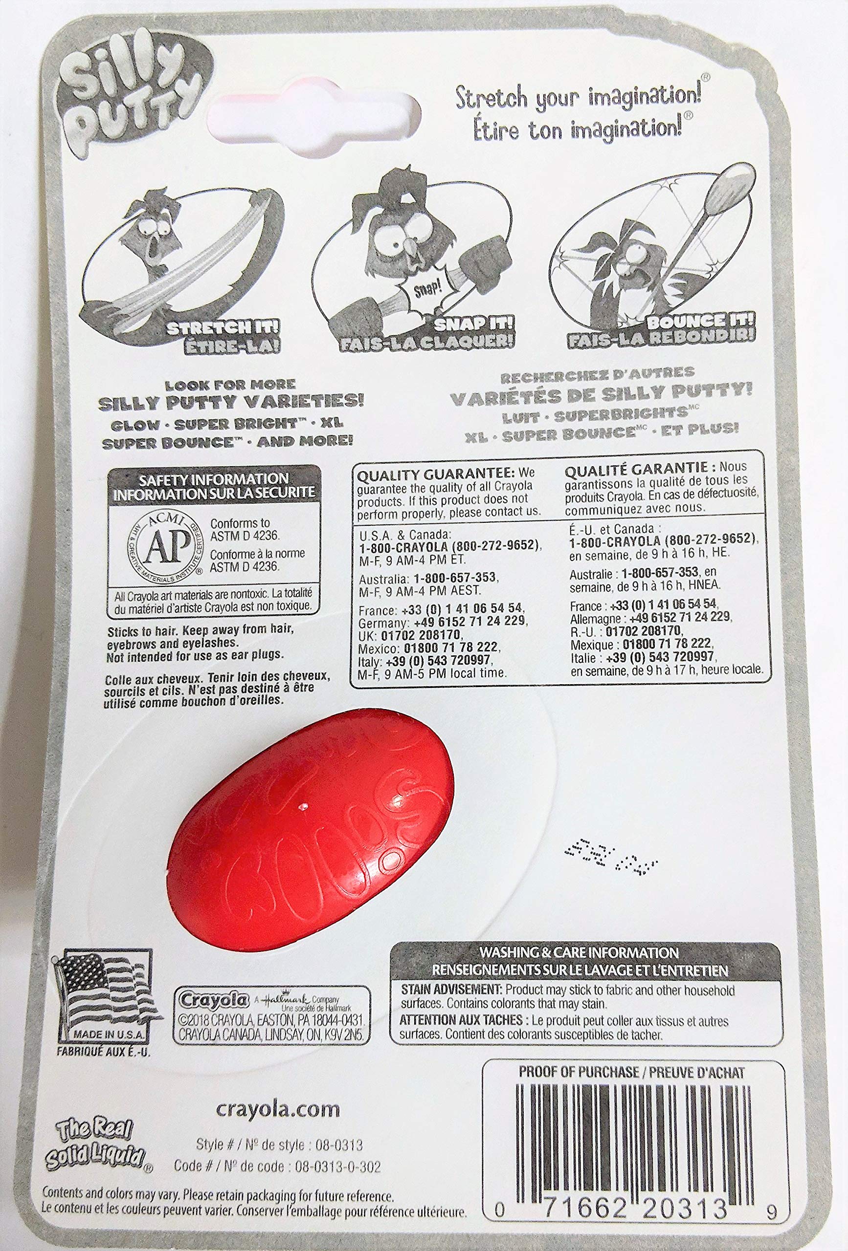 Close-up of Silly Putty texture showing stretch and pliable fun with Crayola.