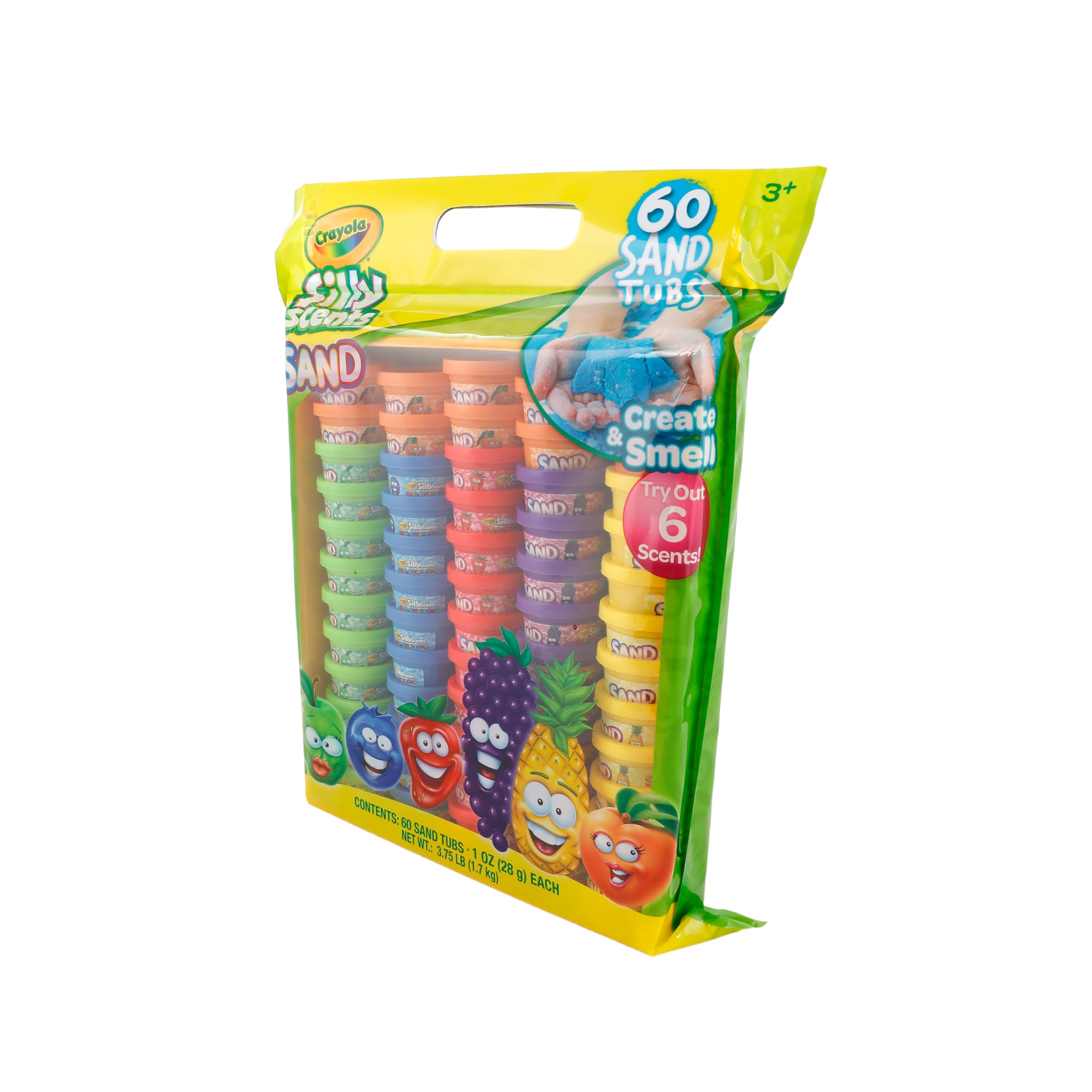Crayola Silly Scents orange orange sand tub inspires festive crafts and dexterity.