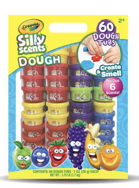 Crayola Silly Scents Dough 60-pack pictured, perfect for classroom sensory activities.