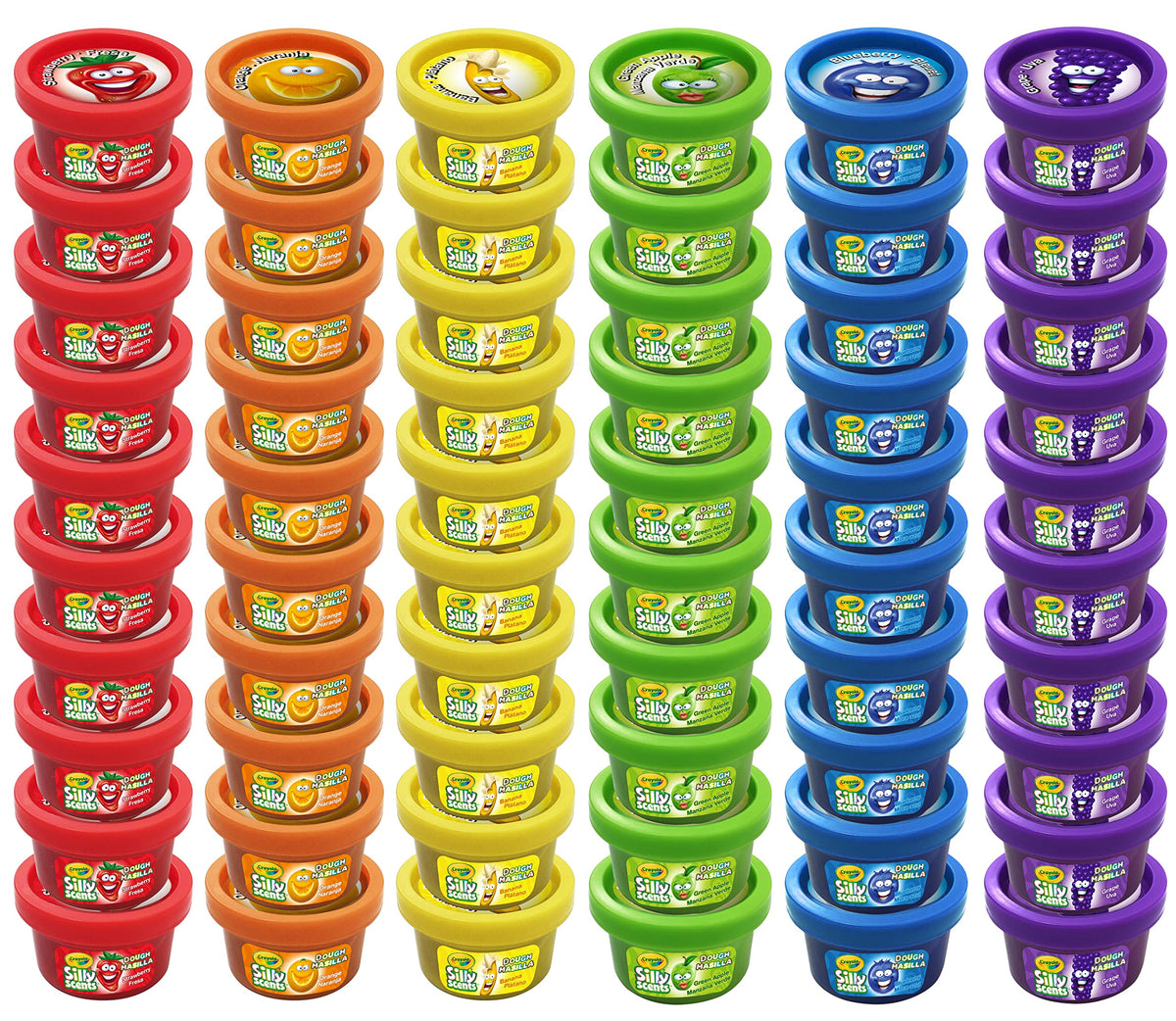 Crayola Silly Scents Dough 60-pack tubs invite allergen-friendly imaginative play.