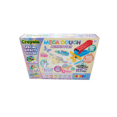 Crayola Silly Scents Mega Dough alphabet cutters used for letter learning.