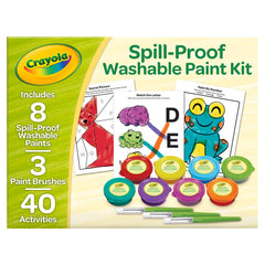 Crayola Spill Proof Paint Set includes 2 trays to organize colors