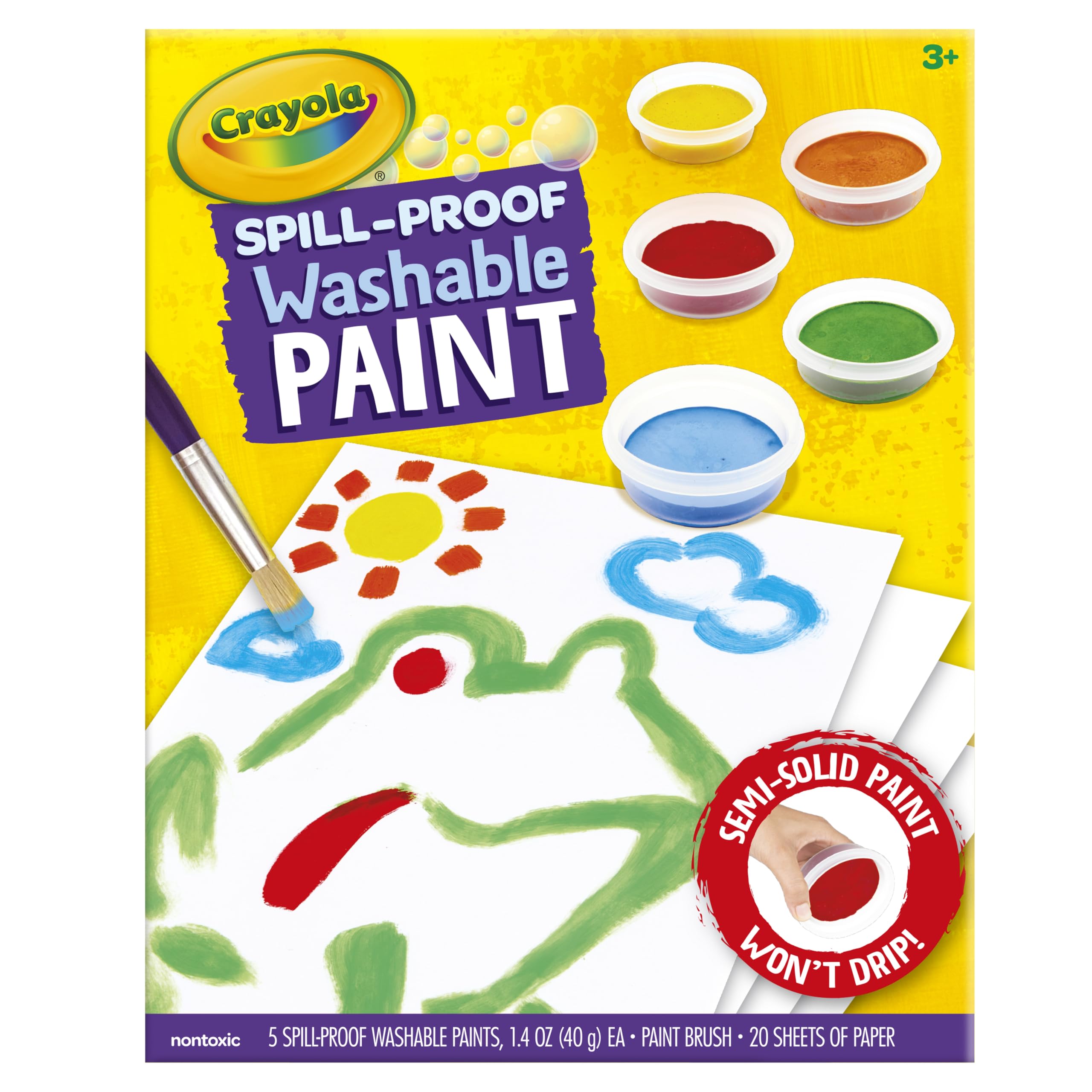 Crayola Spill Proof Paint Set in use during a toddler art activity.
