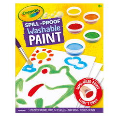 Crayola Spill Proof Paint Set in use during a toddler art activity.