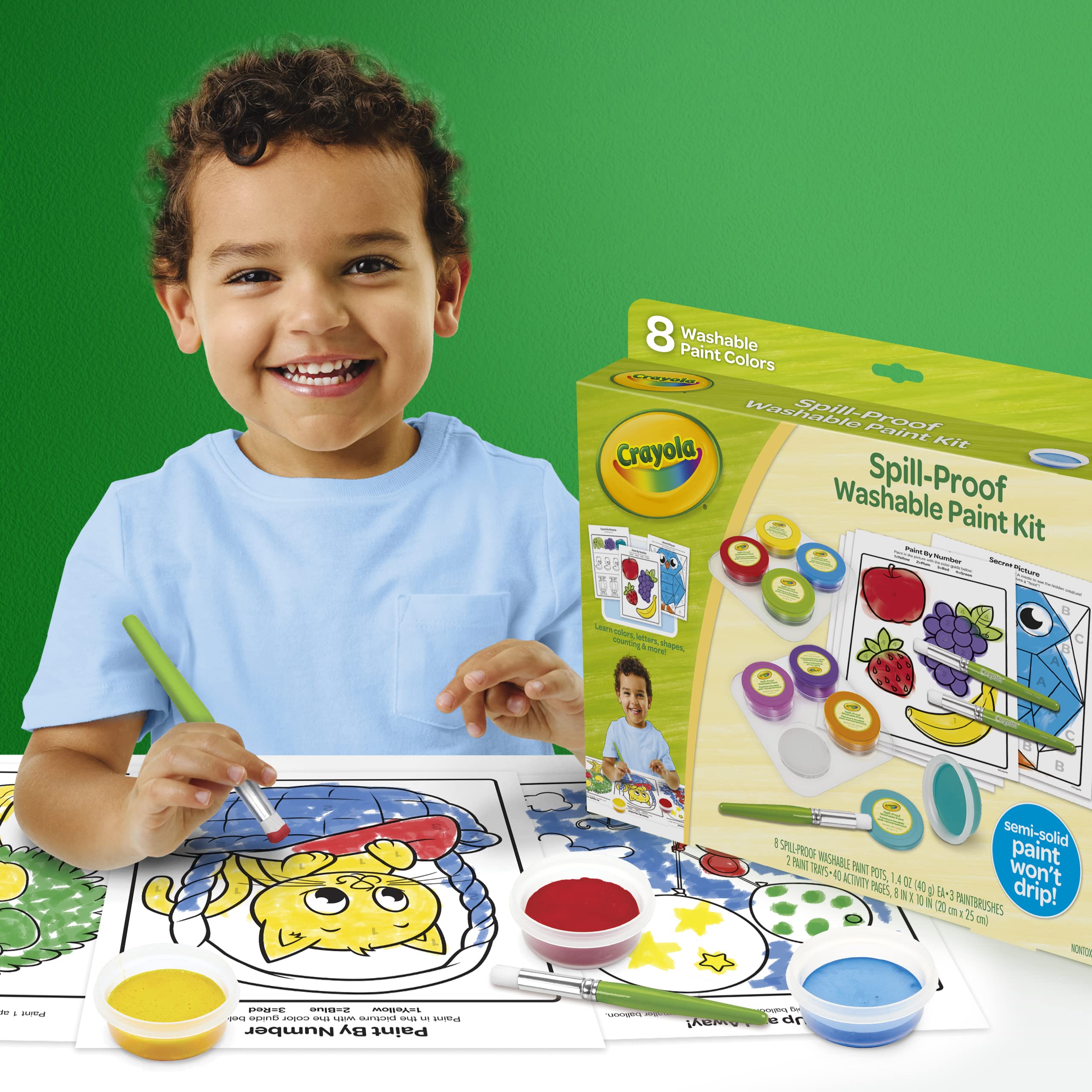 Crayola Spill Proof Paint Set is safe and non-toxic for ages 3 and up