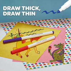 Crayola SuperTips conical tip for precise thin lines and broad strokes