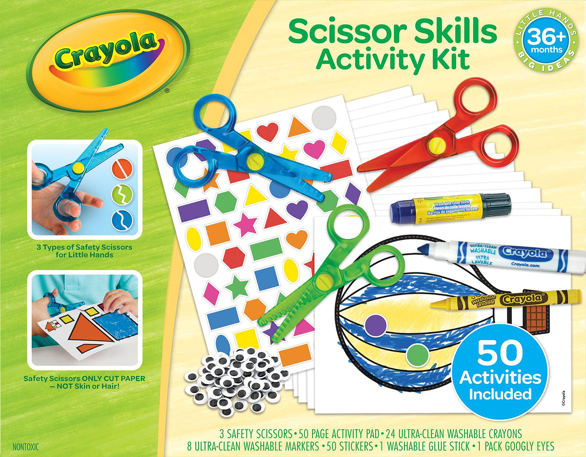 Crayola toddler safety scissors with straight blades ease paper cutting for little hands