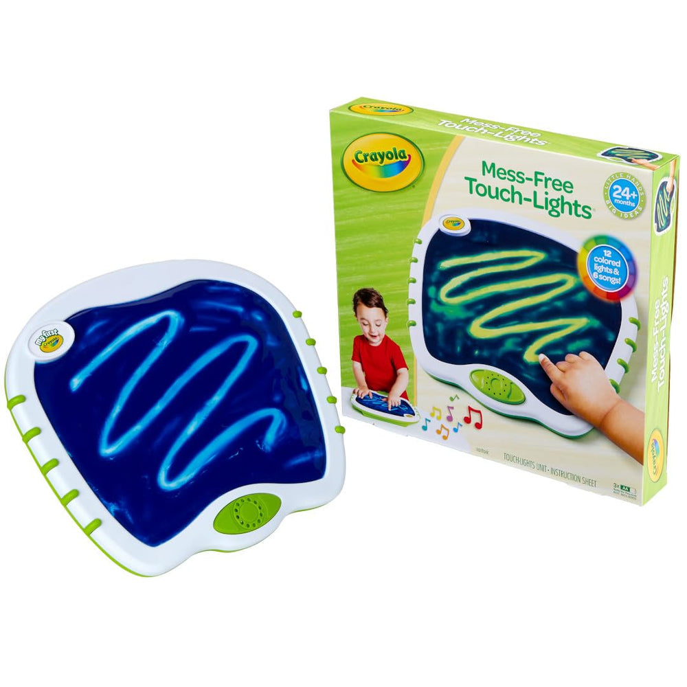 Crayola Toddler Touch Lights Doodle Board closed for mess-free storage and play.