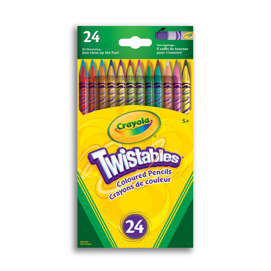 Crayola Twistables 24 pencils in a vibrant package, easy to store