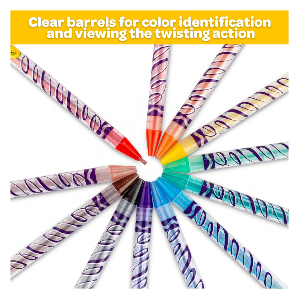 Crayola Twistables closeup of bright pigments for coloring
