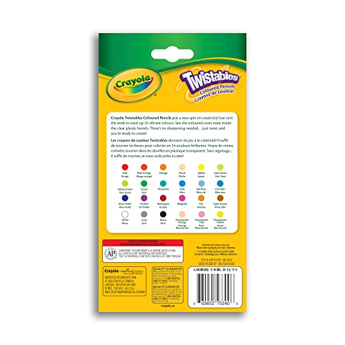Crayola Twistables pencils case open with colors visible
