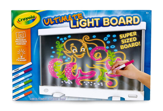 Light effects and removable tracing panel enable guided drawing on Crayola LED board