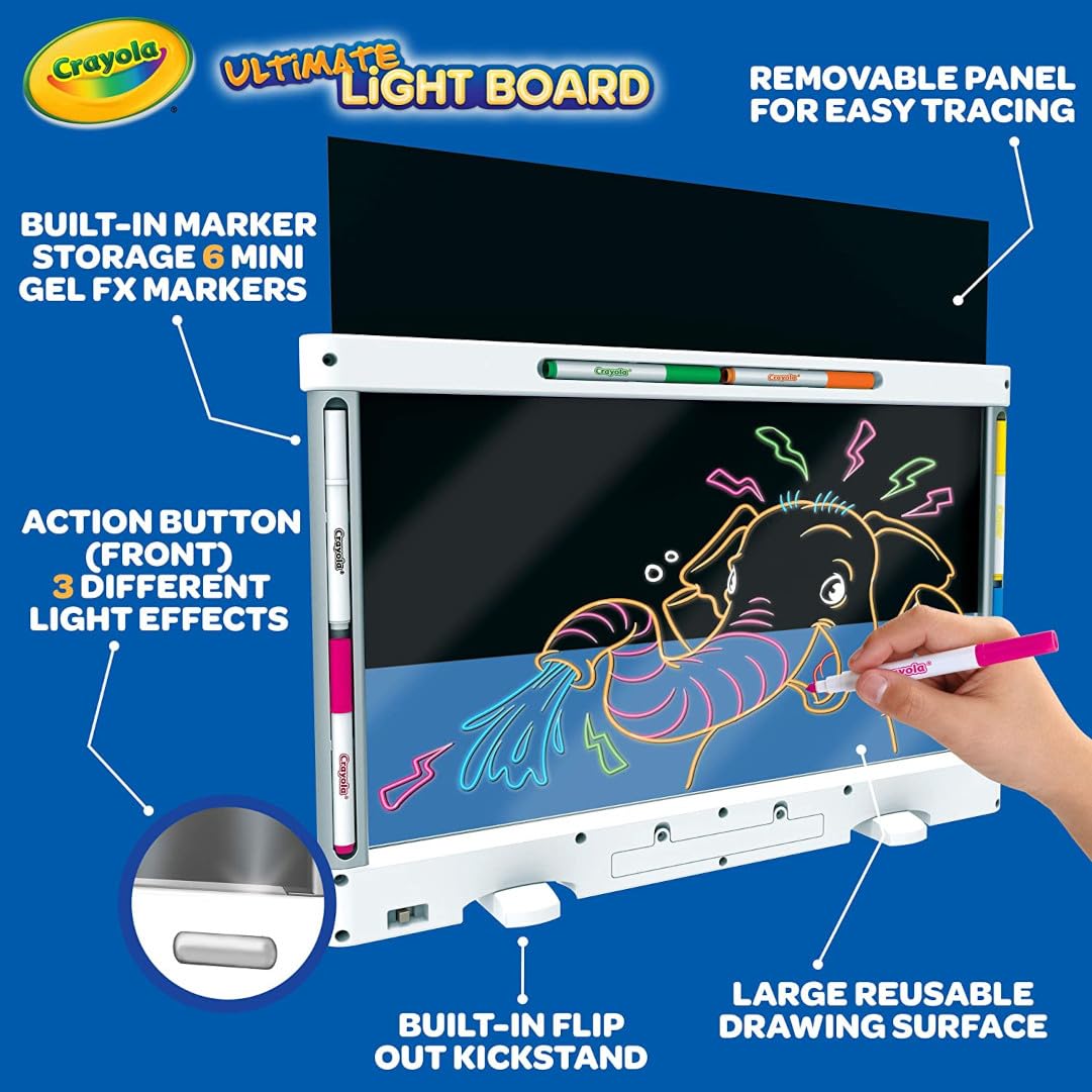 Built-in kickstand on Crayola Ultimate Light Board for hands-free drawing