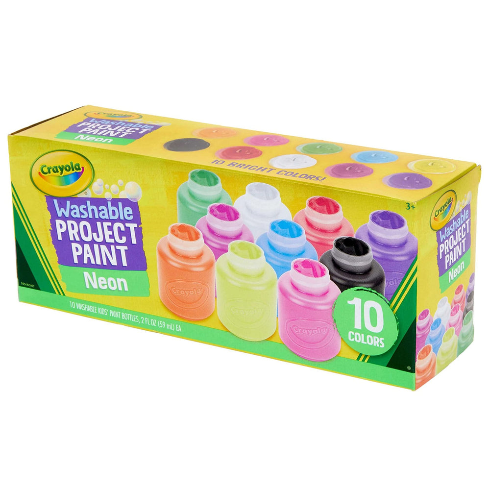 Crayola Neon Paints brush strokes on paper for bold designs