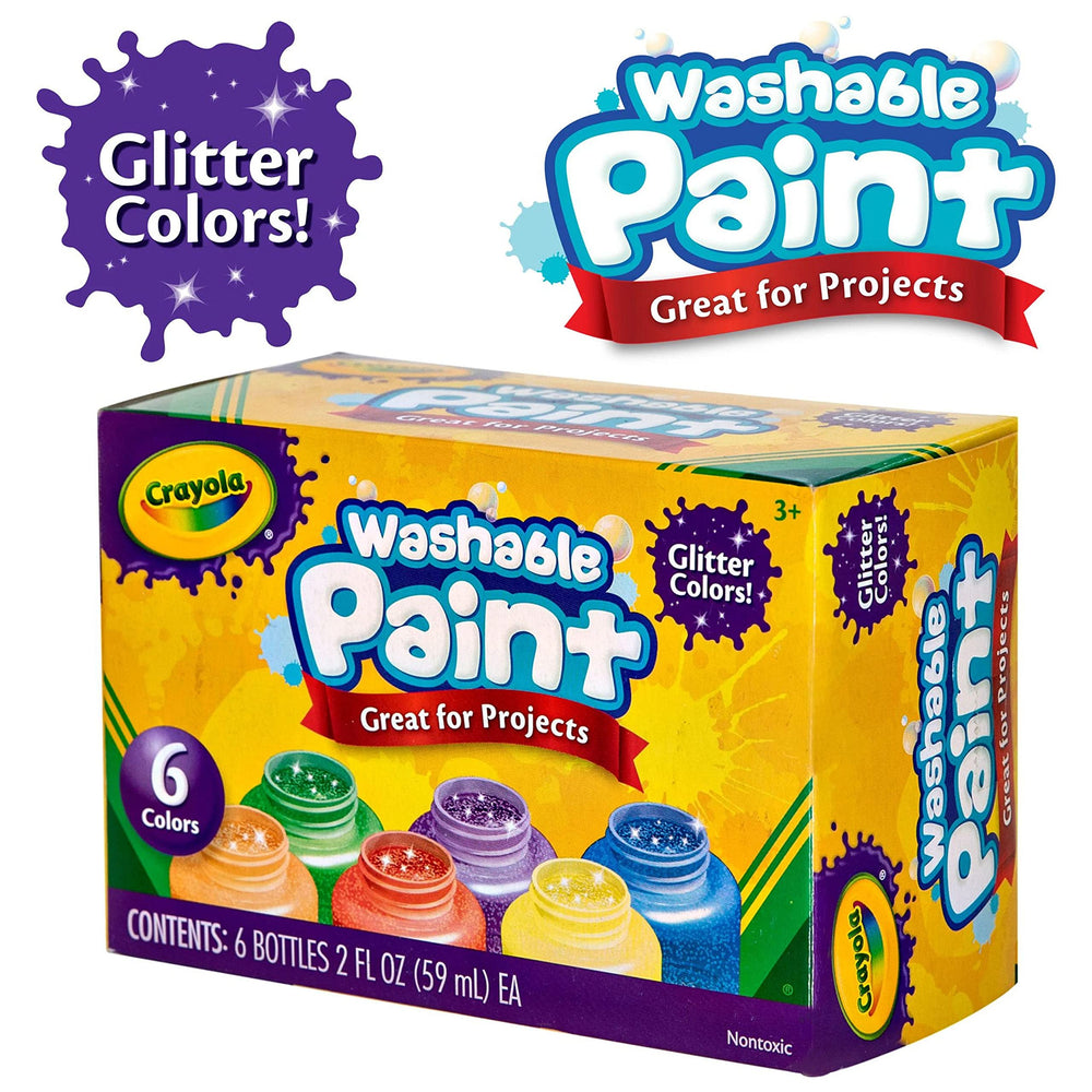 Crayola Neon Paints on dark paper for glowing artwork