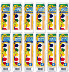 Crayola Washable Watercolor Paint 12-Set with vibrant, blendable hues for classroom art.