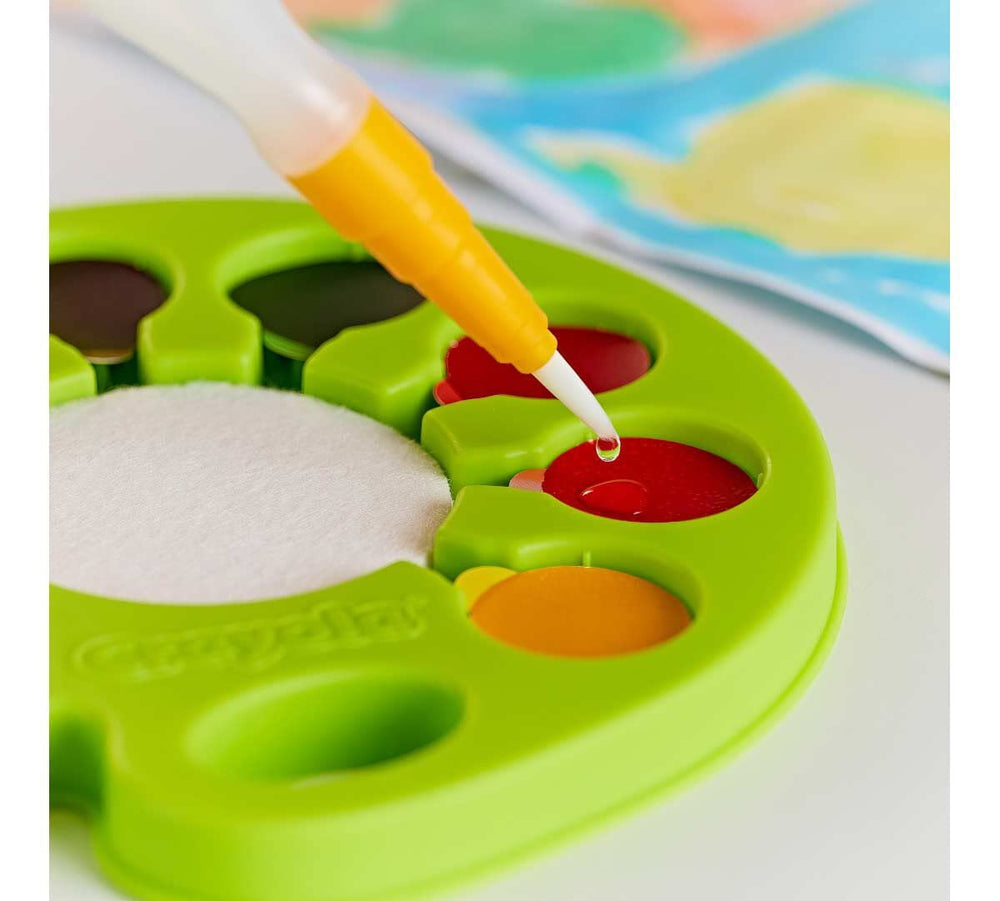 Crayola Watercolor Pop refillable water brush for precise color activation.