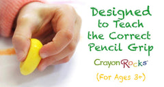 Crayon Rocks ergonomic-tripod-grip demonstrates hand-friendly design for handwriting practice.