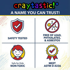 Craytastic color set red yellow green blue — bright hues for classroom activities.