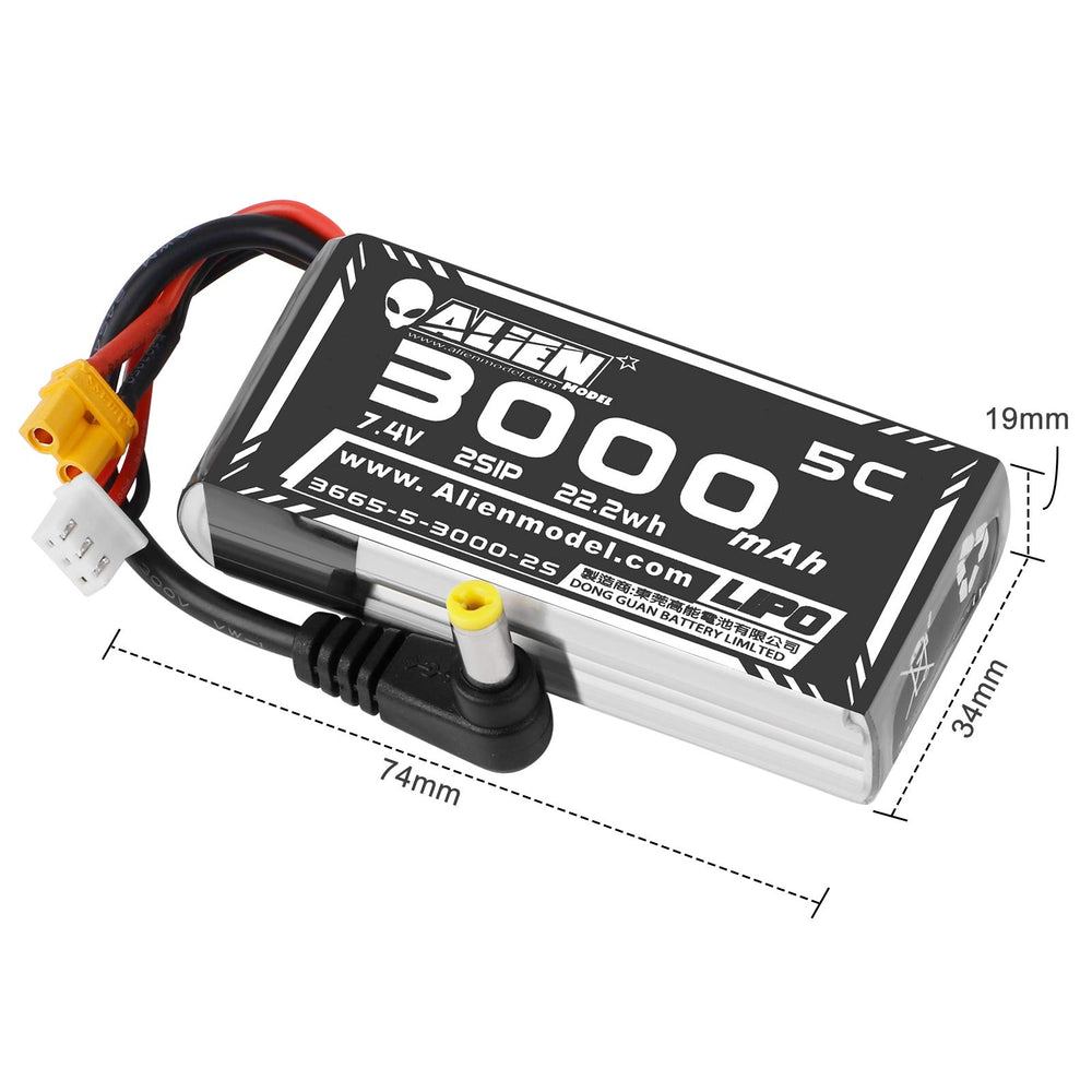 Crazepony 300+ life cycles for durable FPV battery use.