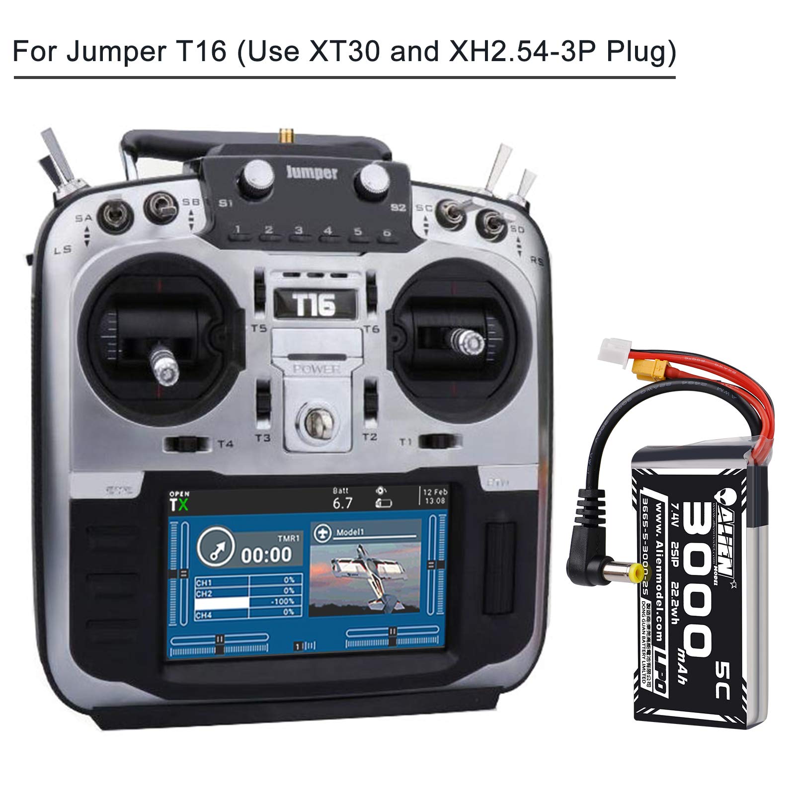 Crazepony XT30 and DC5.5 plug for reliable connections.