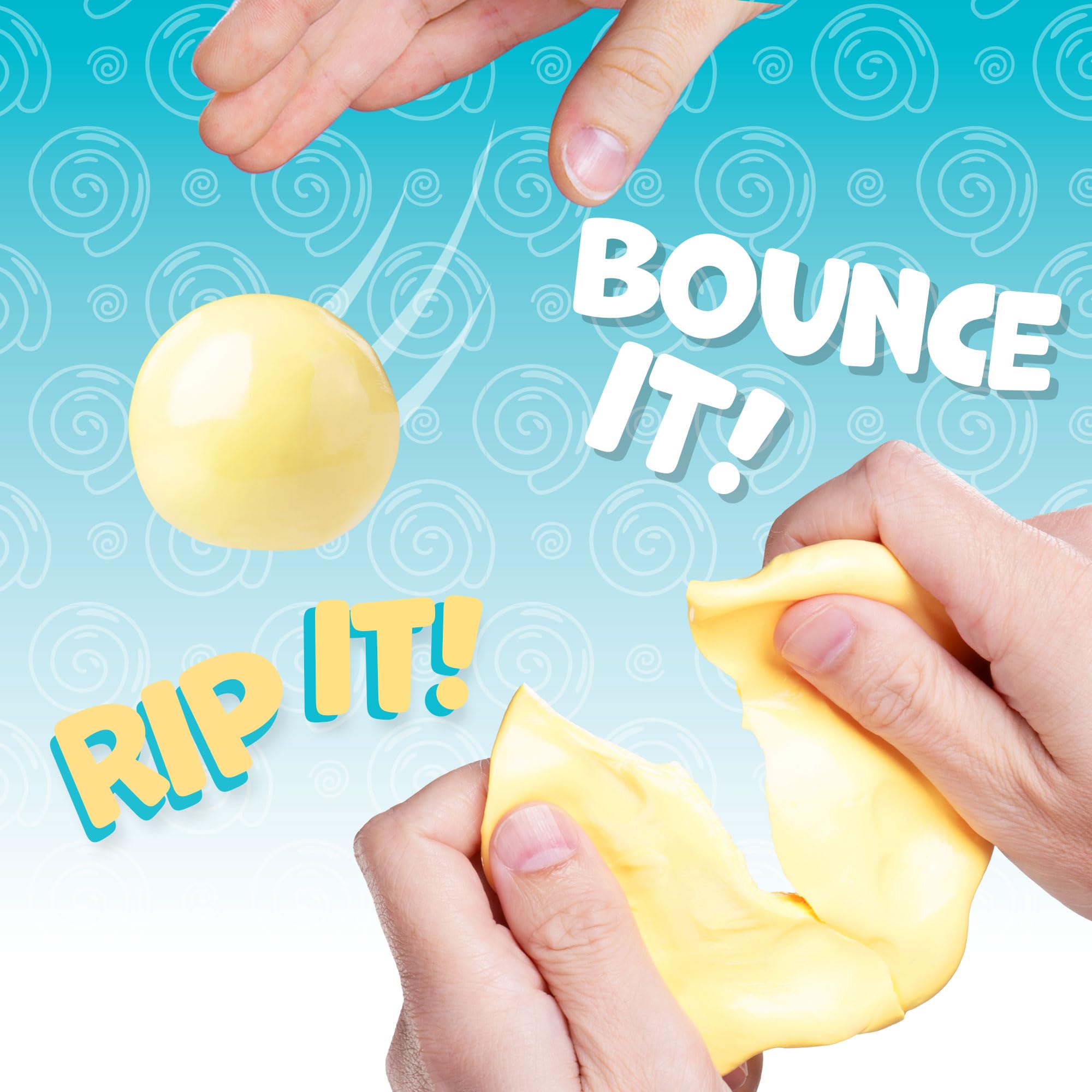 Hands kneading Better Butter Thinking Putty demonstrates stress-relief and focus-friendly manipulation.