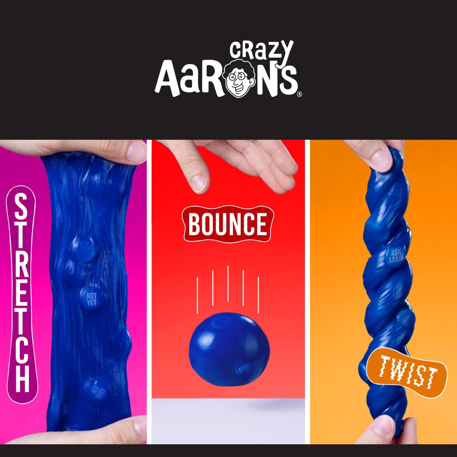 Close-up of Crazy Aaron's Prediction blue putty texture for sensory play.