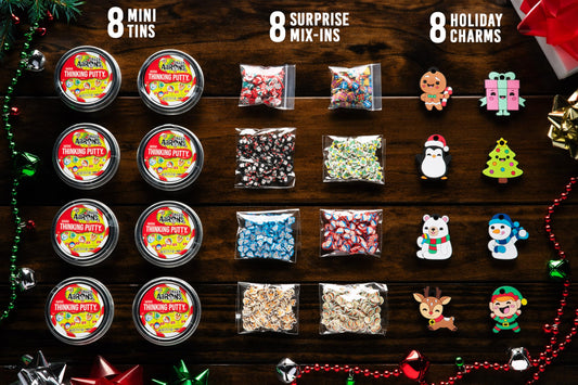 Crazy Aaron's Putty Advent Calendar 2024 base putties close-up for creative mixing