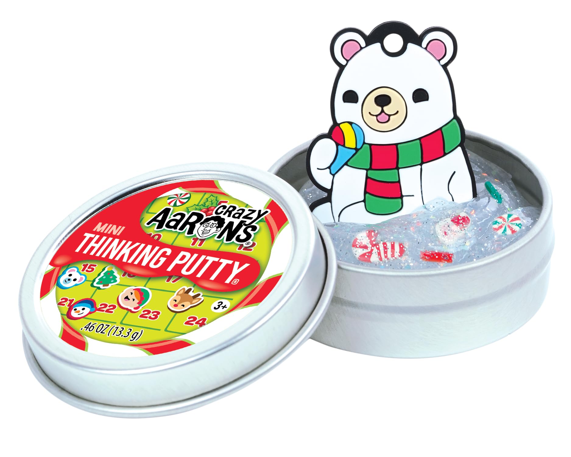 Crazy Aaron's Putty Advent Calendar 2024 holiday charms included for creative slime accessories