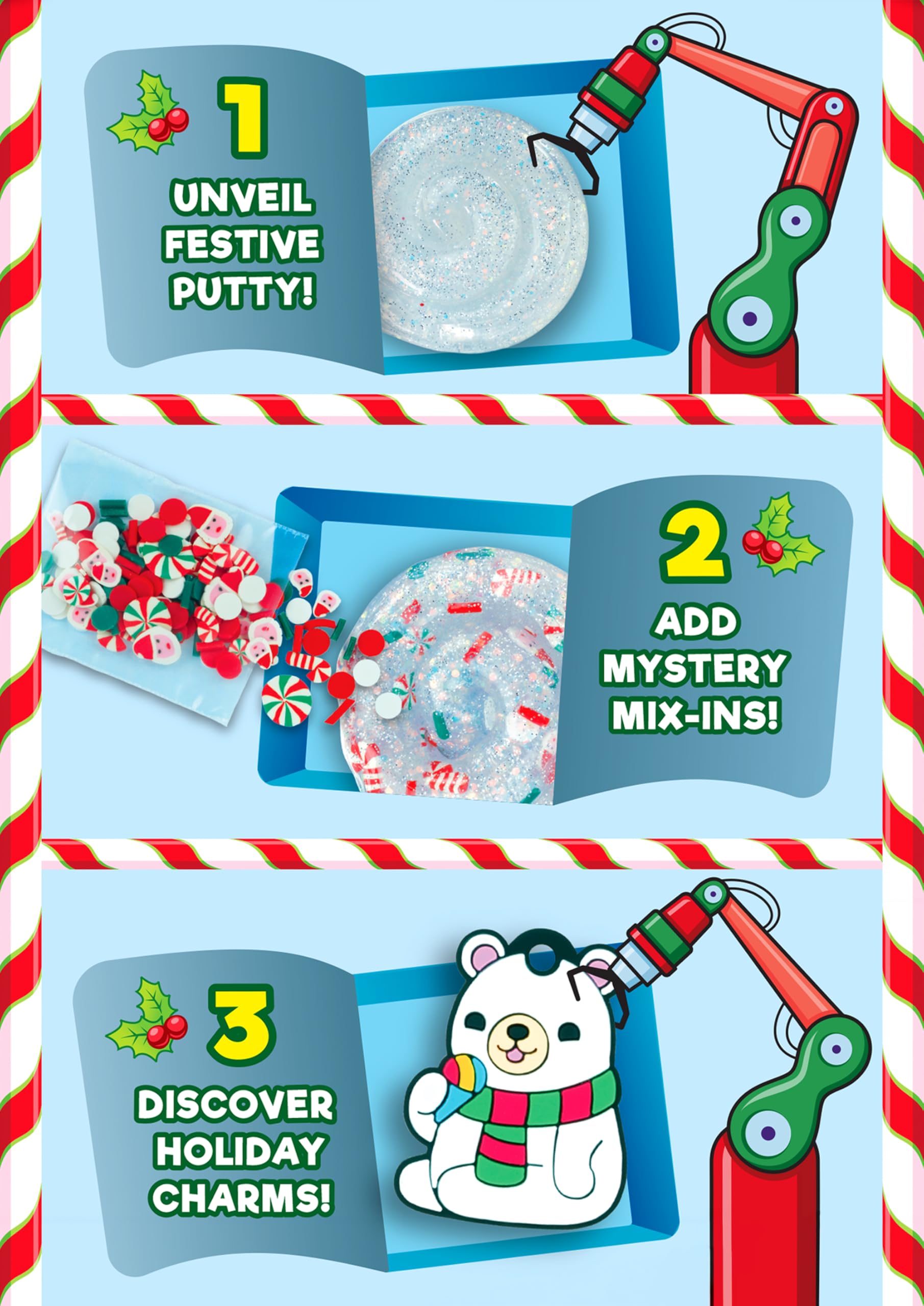 Crazy Aaron's Putty Advent Calendar 2024 holiday mix-ins color and texture ready for blending