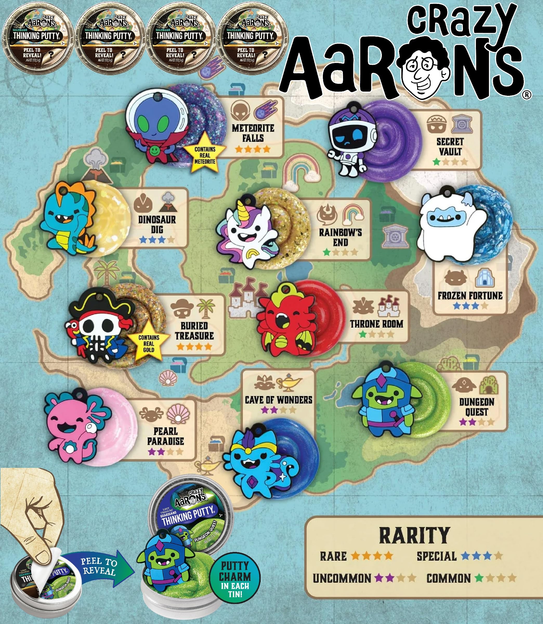 Crazy Aaron's Putty Peel-label reveal highlights the treasure hunt aspect for collectors.