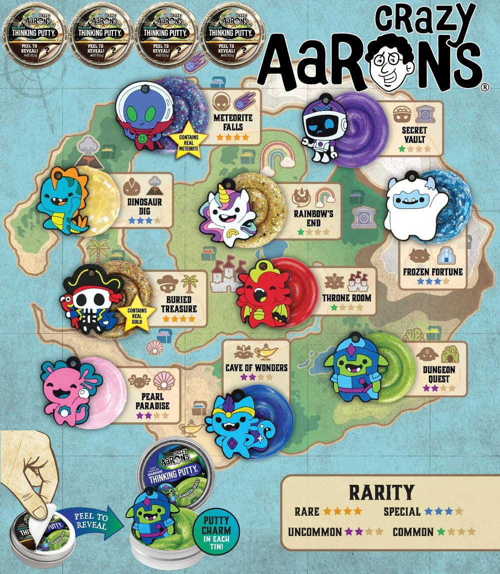 Crazy Aaron's Putty Peel-label reveal highlights the treasure hunt aspect for collectors.